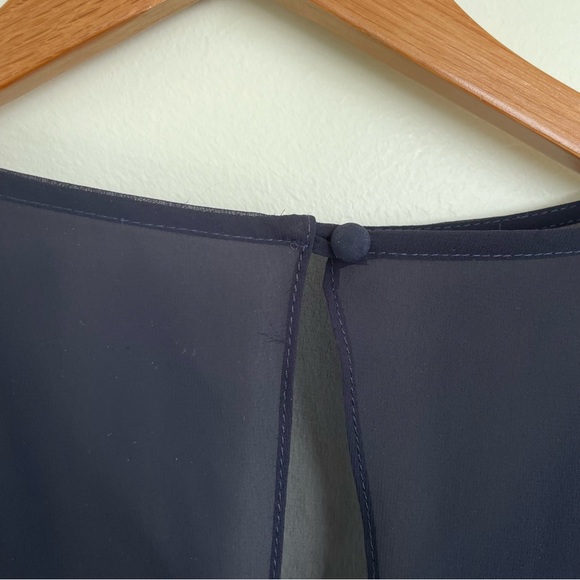 CACHE Open Arm Drapey Navy Blue Dress size 6 Beaded Detail at Shoulder - Picture 6 of 8